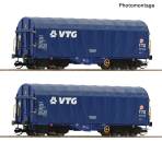 ROCO 6680060 - 2-tlg. Set: Schiebeplanenwagen, VTG